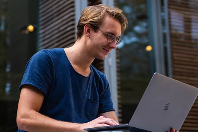 Student with a laptop